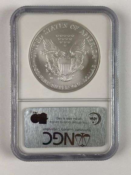 NGC Graded 2007 W US $1 Silver Eagle Silver Dollar MS70