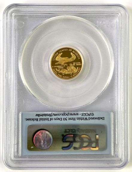 PCGS Graded 2008 W $5 US 1/10 oz American Gold Eagle PR70