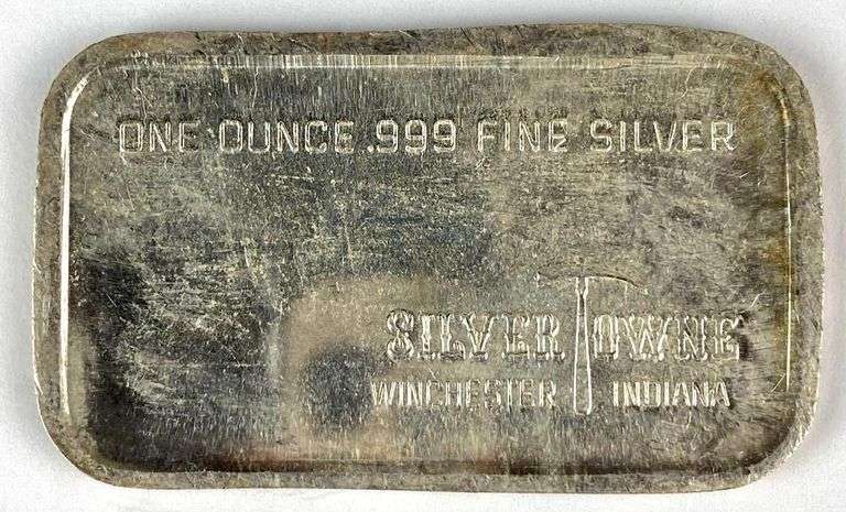 1973 Silvertowne Peace 1 oz .999 Fine Silver Ingot/ Bar