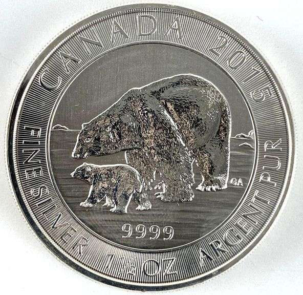 2015 Canada $8 Polar Bear 1 1/2 oz .999 Fine Silver Round