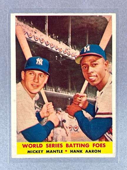1958 Topps World Series Batting Foes Mantle/ Aaron #418