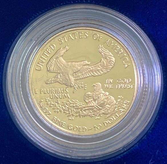1991 US Mint $10 American Gold Eagle 1/4 oz Gold Proof Coin