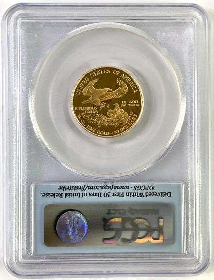 PCGS Graded 2008 W $10 US 1/4 oz American Gold Eagle PR70