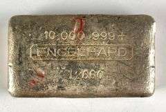 RARE EARLY HAND POURED Engelhard 10 oz. .999 Silver Ingot/ Bar