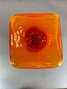 2020 Blenko Red Yellow Textured Art Glass Vase
