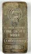 Engelhard 10 oz .999 Fine Silver Ingot/ Bar