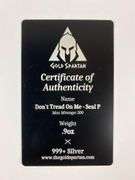 Gold Spartan Dont Tread On Me-Seal P .9 oz .999 Silver Figure