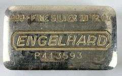 Engelhard 10 oz .999 Fine Silver Ingot/ Bar