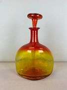 Amberina Textured Diamond Glass Decanter