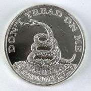 Boston Tea Party Dont Tread On Me 1 oz .999 Fine Silver Round
