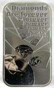 The Royal Mint 007 Diamonds Are Forever 1 oz .999 Fine Silver Ingot/ Bar