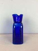 2014 Blenko Walter Blenko Signed Cobalt Textured Glass Double Pitcher