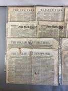 Group of 1840s - 1870s Newspapers
