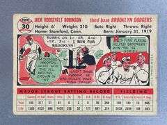 1956 Topps Jackie Robinson White Back #30