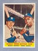 1958 Topps Mickey Mantle/ Hank Aaron World Series Batting Foes #418
