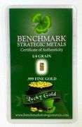 Benchmark Strategic Metals Lucky Gold 1/4 Grain .999 Fine Gold Ingot