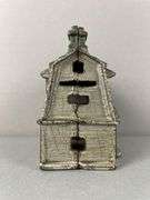 Antique Cast Iron Colonial House Bank