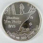 Boston Tea Party Dont Tread On Me 1 oz .999 Fine Silver Round
