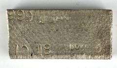 10.18 oz .999 Silver Ingot/ Bar