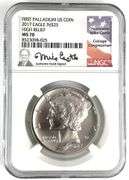 NGC Graded 2017 Signed $25 US 1 oz Palladium Eagle MS70