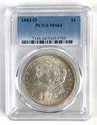 PCGS Graded 1883-O US $1 Morgan Silver Dollar MS64