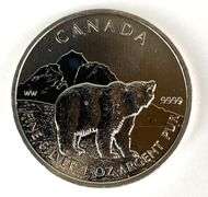 2011 Canada $5 Grizzly Bear 1 oz .999 Fine Silver Coin
