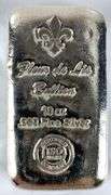 Fleur De Lis Bullion 10 oz .999 Fine Silver Ingot/ Bar