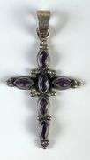 Sterling Silver Amethyst Cross Necklace Pendant