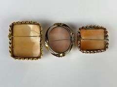 Group of 3 Large Landscape Cameo Brooches