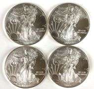 Group of 4 2009 American Silver Eagles