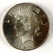 1986 Sunshine Minting Peace Silver Dollar 1 oz .999 Fine Silver Round