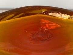 Amberina Textured Diamond Glass Decanter