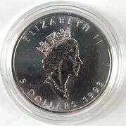 1993 Canada 1 oz .999 Fine Silver Maple Leaf in Cap