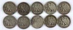 Group of 10 Walking Liberty 90% Silver Half Dollars