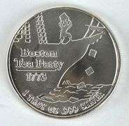 Boston Tea Party Dont Tread On Me 1 oz .999 Fine Silver Round