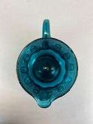 Aqua Geometric Motif Glass Pitcher