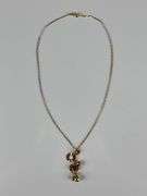 18K Italian Gold Chow Sang Sang Walt Disney Pendant Necklace