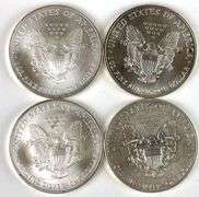 Group of 4 American Silver Eagles