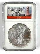 NGC Graded 2012-S US $1 Silver Eagle 1oz Fine Silver Dollar MS69