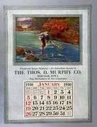 NOS January 1930 Thos D Murphy Co. Red Oak Iowa Advertising Art Calendar Sample