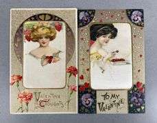 Postcards - 2 Winsch Silk Valentine