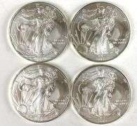Group of 4 2013 American Silver Eagles