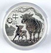 2021 Australia $1 Year of the Ox 1 oz .999 Fine Silver Coin