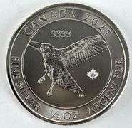2021 Canada $2 Red-Tail Hawk 1/2 oz .999 Silver Coin