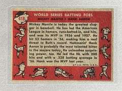 1958 Topps World Series Batting Foes Mantle/ Aaron #418