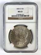 NGC Graded 1884-O US $1 Morgan Silver Dollar MS63