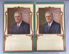 Group of 2 Franklin D Roosevelt Art Calendar Prints
