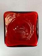 Sun Emblem Red Textured Glass Vase