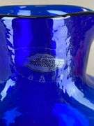 2014 Blenko Walter Blenko Signed Cobalt Textured Glass Double Pitcher