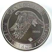 2016 Canada $8 White Falcon with Maple Leaf Privy 1.5 oz .999 Fine Silver Coin